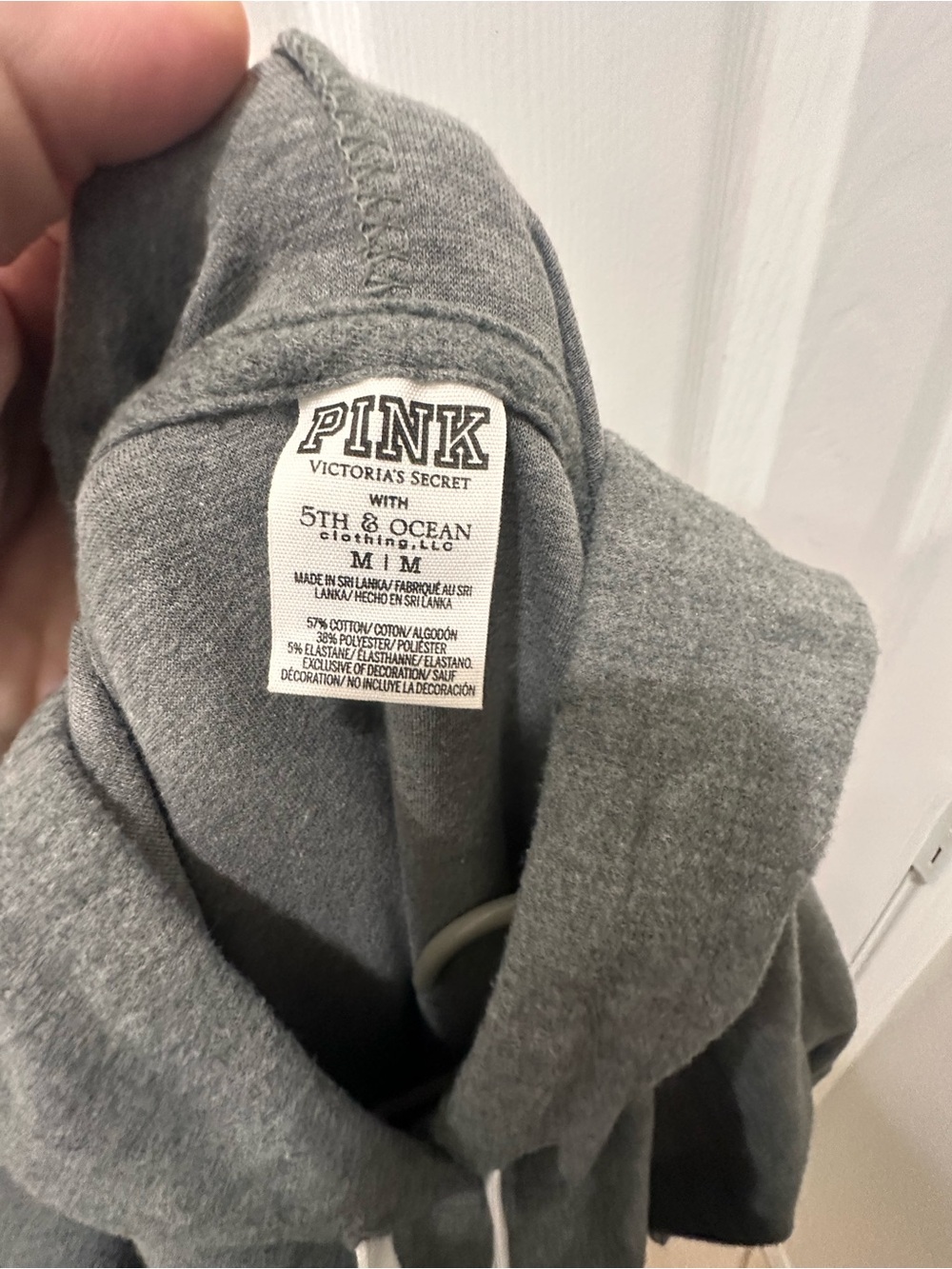 PINK Victoria's Secret Auburn Gray Crewneck Sweatshirt with Orange Lettering - Picture 2 of 3